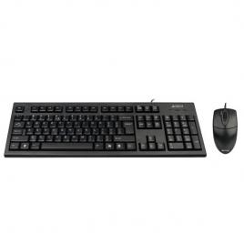 Kit tastatura+mouse usb a4tech (kr-8520d-usb), black, tastatura wired cu 104