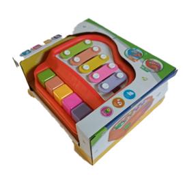 Jucarie interactiva pentru copii, pian, sunete, 2 bete, 19 cm, multicolor