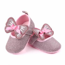 Pantofiori roz pentru fetite - fluturas (marime disponibila: 3-6 luni (marimea