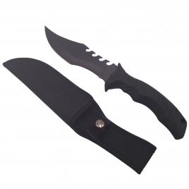 Cutit de vanatoare ideallstore®, comando blade, 28.5 cm, otel inoxidabil, negru, teaca inclusa