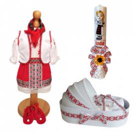 Set rochita traditionala, trusou si lumanare personalizata, decor popular