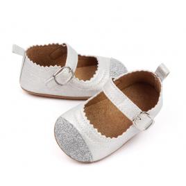 Pantofiori argintii - sclipici (marime disponibila: 3-6 luni (marimea 18