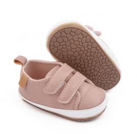 Pantofiori roz pudra cu barete cu arici (marime disponibila: 3-6 luni (marimea