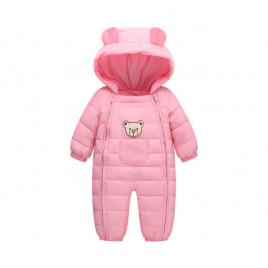 Combinezon roz din fas pentru fetite - teddy (marime disponibila: 12-18 luni