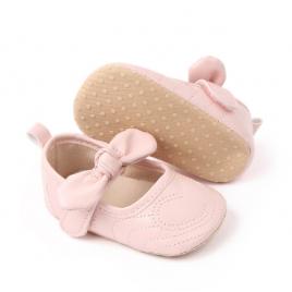 Pantofiori roz pentru fetite - heart (marime disponibila: 6-9 luni (marimea 19