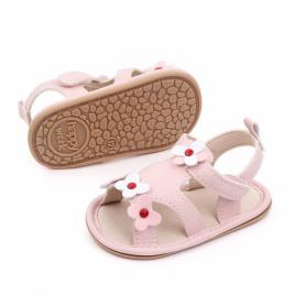 Sandalute roz pentru fetite - little flower (marime disponibila: 3-6 luni