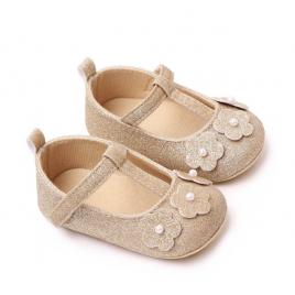 Pantofiori aurii pentru fetite - sweety (marime disponibila: 3-6 luni (marimea