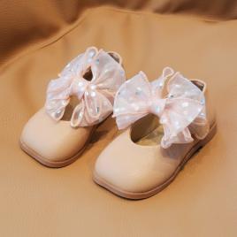 Pantofi eleganti roz pudra - organza (marime disponibila: marimea 21)