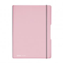 Caiet my.book flex a4 2x40f 80gr dictando+patratele, roz deschis transparent cu