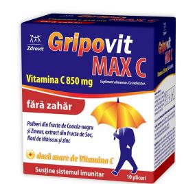 Gripovit max c vitamina c 850mg fara zahar 10dz