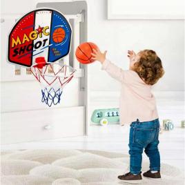 Set mini pentru copii, cos de basket + minge + pompa, pentru activitati in aer
