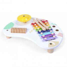 Tabla din lemn cu 3 instrumente muzicale ecotoys