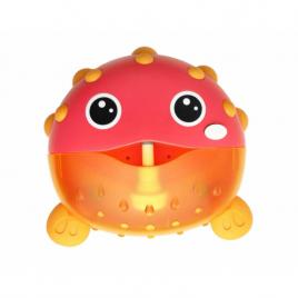 Bocioland - jucarie interactiva de baie, peste cu difuzor pentru baloane de spuma si muzica, fixare cu ventuze, rosu, 20x20 cm