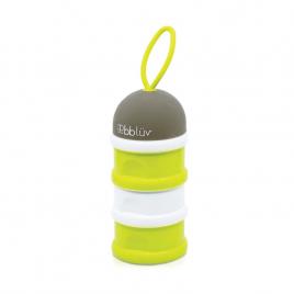 Recipient pentru lapte praf sau gustari, dose, cu trei compartimente, bpa free, bbluv, lime