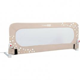 Bariera de protectie pentru pat bebe, rabatabila, instalare usoara, dimensiune 135 x 57 cm, freeon, little dots, beige