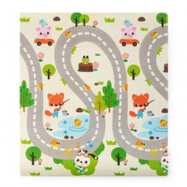 Petite&mars - covoras de joaca interactiv, joy max, design animale si litere, reversibil, cu suprafata antiderapanta si impermeabila, 180 x 150 x 1.5 cm, 0 luni+, conform standardului de securitate en71-1,2,3, multicolor