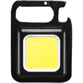 Mini lanterna led COB, 500 lumeni, reincarcabila, 3 moduri de lumina, lanterna de buzunar portabila cu suport pliabil, deschizator de sticle si baza magnetica, breloc chei, prindere ghiozdan, pentru pescuit, mers si camping