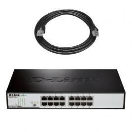 Pachet switch d-link dgs-1016d, 16 x 10/100/1000 + 5 cabluri retea 2m
