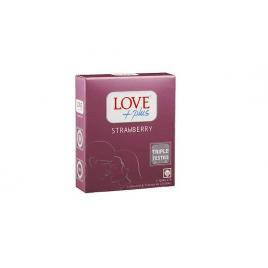 Prezervative love plus strawberry 3buc