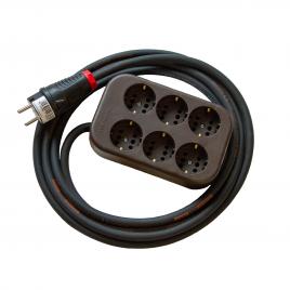 Multipriza cu 6 intrari si cablu Titanex de 2 m 3x1,5mm