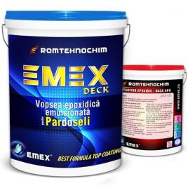 Pachet vopsea epoxidica emulsionata pardoseli “emex deck” - alb - bid. 10 kg + intaritor - bid. 10 kg