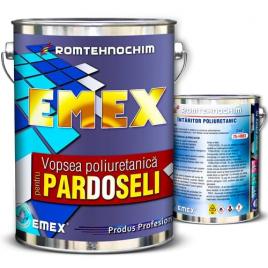 Pachet vopsea poliuretanica pardoseala “emex” - rosu - bid. 4 kg + intaritor - bid. 0.8 kg