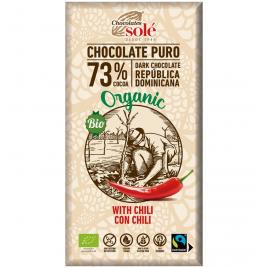 Ciocolata neagra 73%cacao cu chili eco 100gr