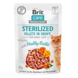 Hrana umeda cu iepure pentru pisici sterilizate brit care cat pouch sterilized 85 g brit