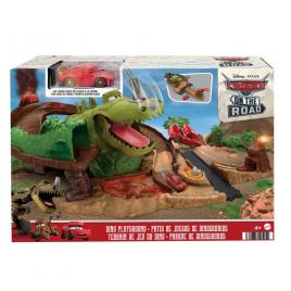 Set de joaca cars dino cu masinuta cave fulger mcqueen