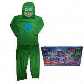 Costum pentru copii ideallstore®, green lizard, marimea 5-7 ani, 110-120, verde, jucarie inclusa