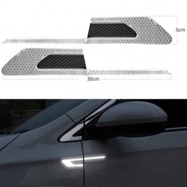 Set 2 stickere reflectorizante bumerang cu insertie carbon 5d, culoare argintiu