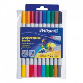 Set carioci color pelikan colorella twin, c304, twin, 20 culori, 10 buc/set