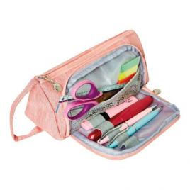 Necessaire canvas homeoffice, culoare roz pudrat