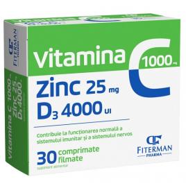 Vitamina c + zinc + d3 4000 ui 30cpr