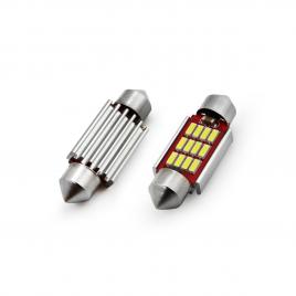 Set becuri auto cu led canbus sofit compatibil c5w 12 smd 4014 36mm alb 12/24v, destinat competitiilor auto sau off-road