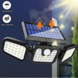 Lampa solara led, reglabila, model trio, cu senzor crepuscular si senzor de miscare