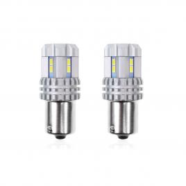 Set becuri auto cu led canbus compatibil p21 r5w/r10w 22 smd alb 12v/24v, destinat competitiilor auto sau off-road