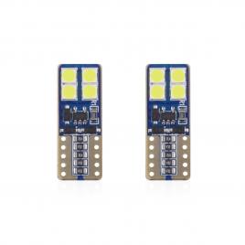 Set becuri auto cu led canbus compatibil t10e w5w 8 smd alb 12/24v, destinat competitiilor auto sau off-road