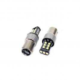 Set becuri auto cu led canbus compatibil p21/5w ba15d 15 smd 7.5w alb 12/24v, destinat competitiilor auto sau off-road