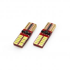 Set becuri auto cu led canbus compatibil t10e w5w 24 smd alb 12v/24v, destinat competitiilor auto sau off-road