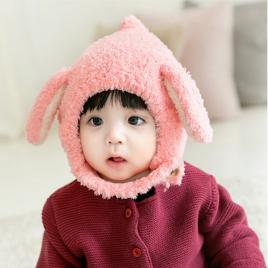 Caciulita roz pentru bebelusi - bunny (marime disponibila: 3-6 luni (marimea 18