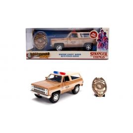 Macheta metalica 1980 chevy police k5 scara 1:24