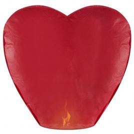 Set 10 lampioane zburatoare in forma de inima rosie,biodegradabile