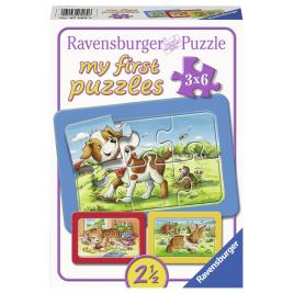 Puzzle animalute 3x6 piese