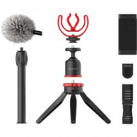 Boya by-vg330 vlogger kit cu microfon by-mm1, mini trepied, cold shoe, pentru