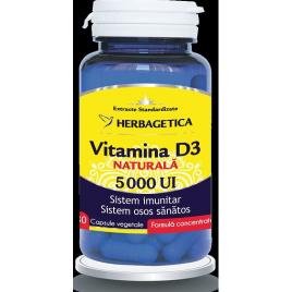 Vitamina d3 naturala 5000ui 30cps vegetale