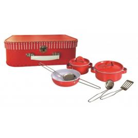 Set de joaca oale metalice rosii in valiza egmont