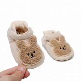Pantofiori crem pentru fetite - iepuras (marime disponibila: 3-6 luni (marimea