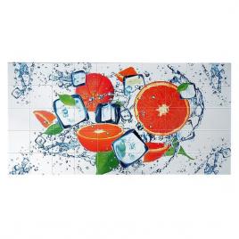 Panou decorativ, pvc, model portocale, alb si portocaliu, 96x48.5 cm