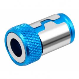 Suport magnetic pentru bormasina cu opritor de adancime si blocare de tip hex de 1/4 inch, gonga® albastru